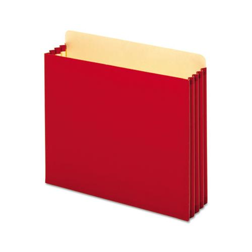 File Cabinet Pockets, 3.5" Expansion, Letter Size, Red, 10-box