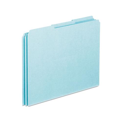 Blank Top Tab File Guides, 1-3-cut Top Tab, Blank, 8.5 X 11, Blue, 100-box