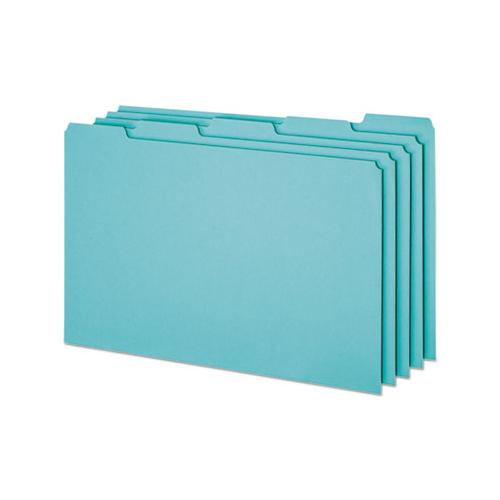 Blank Top Tab File Guides, 1-5-cut Top Tab, Blank, 8.5 X 14, Blue, 50-box