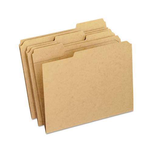 Dark Kraft File Folders With Double-ply Top, 1-3-cut Tabs, Letter Size, Kraft, 100-box
