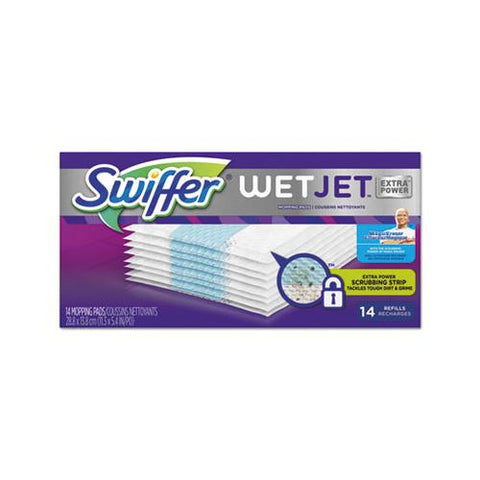 Wetjet System Refill Pads, 11.3" X 5.4", Heavy Duty, White, 14-box