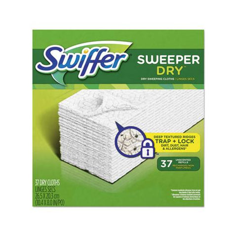 Dry Refill Cloths, White, 10 2-5" X 8", 37-box, 4 Box-carton