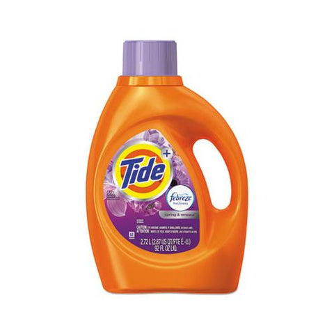 Plus Febreze Liquid Laundry Detergent, Spring & Renewal, 92oz Bottle, 4-carton