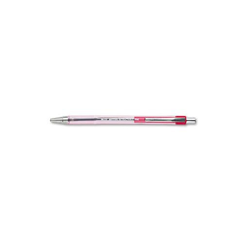 Better Retractable Ballpoint Pen, Fine 0.7mm, Red Ink, Translucent Red Barrel, Dozen