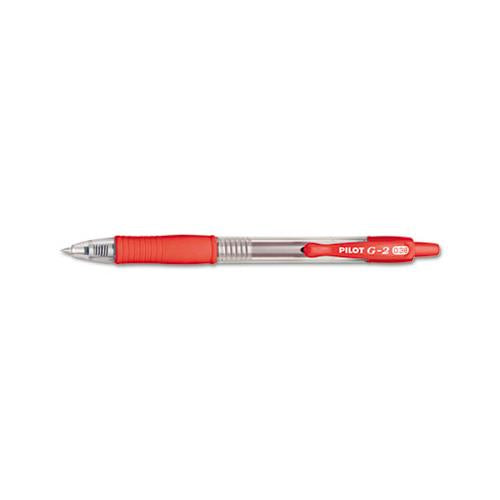 G2 Premium Retractable Gel Pen, Ultra-fine 0.38 Mm, Red Ink, Clear-red Barrel