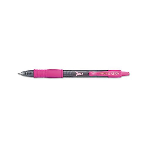 G2 Premium Breast Cancer Awareness Retractable Gel Pen, 0.7mm, Black Ink, Dozen
