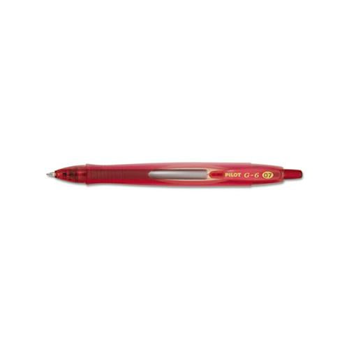 G6 Retractable Gel Pen, Fine 0.7mm, Red Ink, Red Barrel