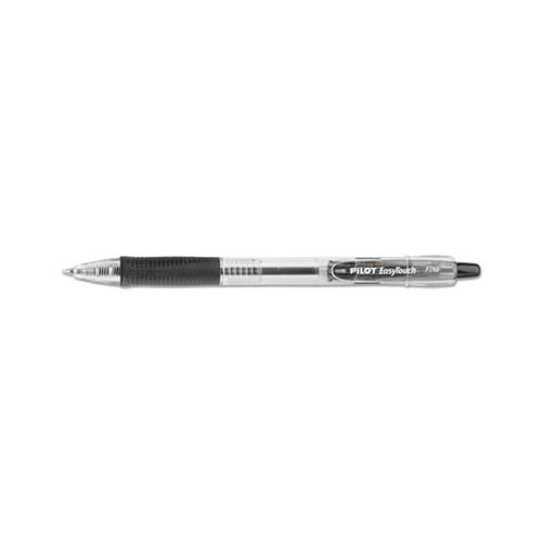 Easytouch Retractable Ballpoint Pen, Fine 0.7mm, Black Ink, Clear Barrel, Dozen