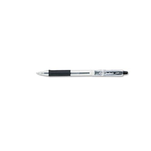 Easytouch Retractable Ballpoint Pen, Medium 1mm, Black Ink, Clear Barrel, Dozen