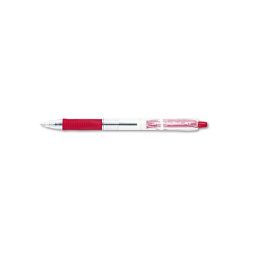 Easytouch Retractable Ballpoint Pen, Medium 1mm, Red Ink, Clear Barrel, Dozen