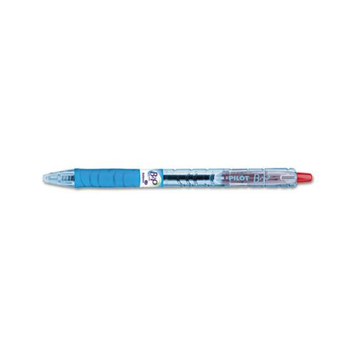 B2p Bottle-2-pen Retractable Ballpoint Pen, 1mm, Red Ink, Translucent Blue Barrel, Dozen