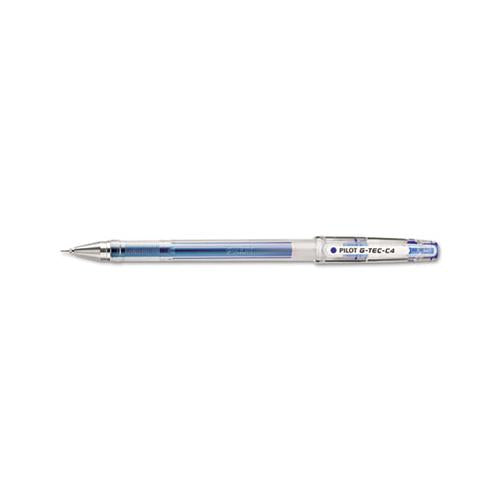 G-tec-c Ultra Stick Gel Pen, Ultra-fine 0.4 Mm, Blue Ink, Clear Barrel, Dozen