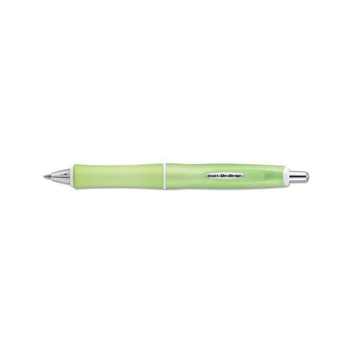 Dr. Grip Frosted Retractable Ballpoint Pen, 1mm, Black Ink, Green Barrel