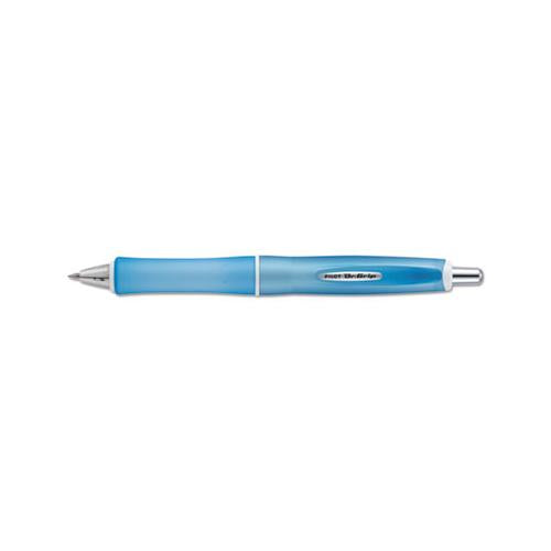 Dr. Grip Frosted Retractable Ballpoint Pen, 1mm, Black Ink, Blue Barrel