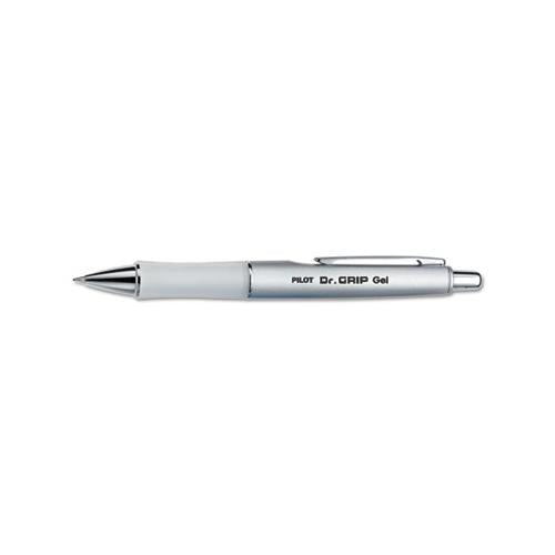 Dr. Grip Limited Retractable Gel Pen, Fine 0.7mm, Black Ink, Platinum Barrel