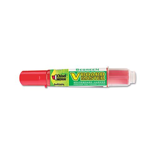 Begreen V Board Master Dry Erase Marker, Medium Chisel Tip, Red