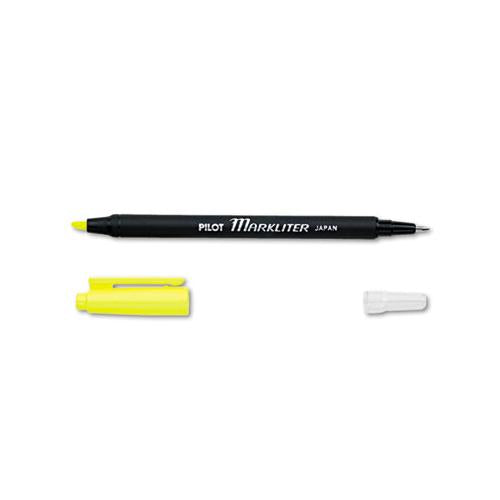 Markliter Ball Pen & Highlighter, Chisel-conical Tip, Fluorescent Yellow-black