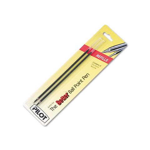 Refill For Pilot Better, Bettergrip, Easytouch And Camo Ballpoint Pens, Fine Point, Red Ink, 2-pack