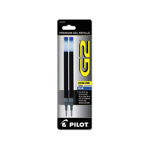 Refill For Pilot Gel Pens, Extra-fine Point, Blue Ink, 2-pack