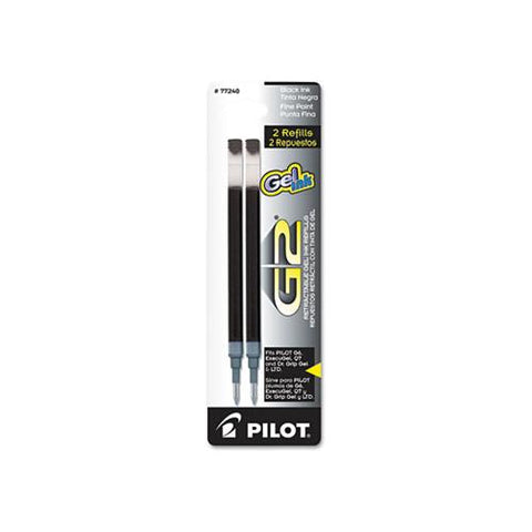 Refill For Pilot Gel Pens, Fine Point, Black Ink, 2-pack