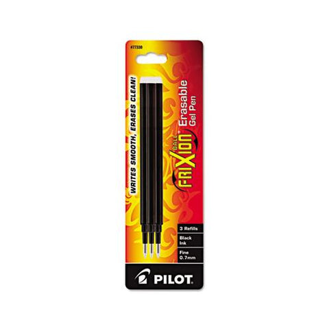 Refill For Pilot Frixion Erasable, Frixion Ball, Frixion Clicker And Frixion Lx Gel Ink Pens, Fine Point, Black Ink, 3-pack