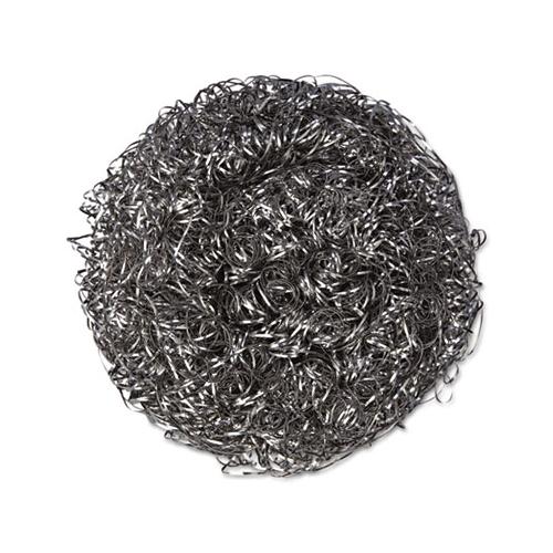Stainless Steel Scrubbers, Large, Steel Gray, 12 Scrubbers-bag, 6 Bags-carton