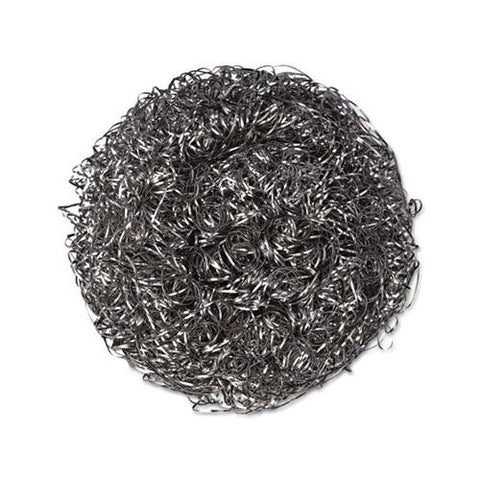 Stainless Steel Scrubbers, Large, Steel Gray, 12 Scrubbers-bag, 6 Bags-carton