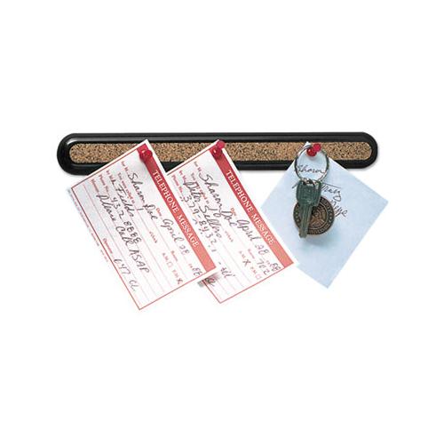 Bulletin Bar Ii Natural Cork Bulletin, 12 X 1, Brown, Black Plastic Frame