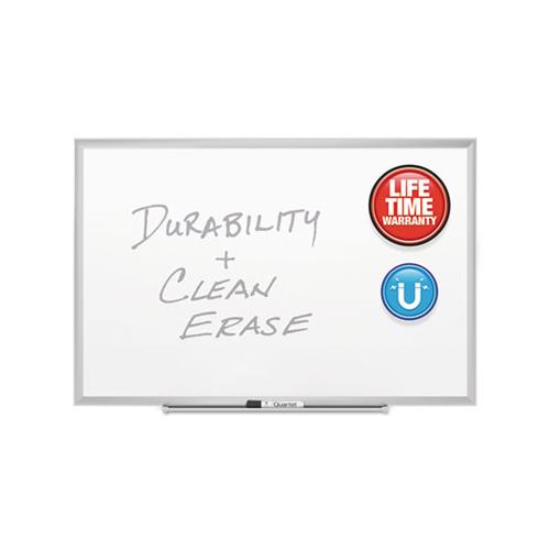 Classic Series Porcelain Magnetic Board, 36 X 24, White, Silver Aluminum Frame
