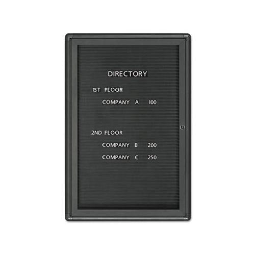 Enclosed Magnetic Directory, 24 X 36, Black Surface, Graphite Aluminum Frame
