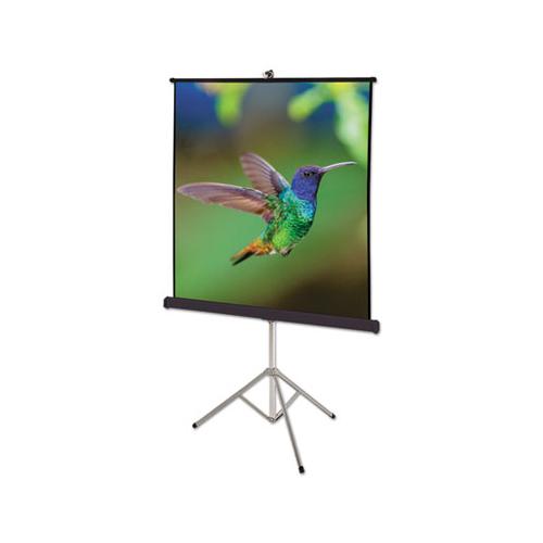 Portable Tripod Projection Screen, 60 X 60, White Matte, Black Steel Case