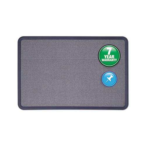 Contour Fabric Bulletin Board, 48 X 36, Light Blue, Plastic Navy Blue Frame