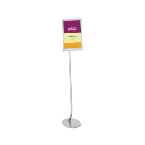Designer Sign Stand, Silver Aluminum Frame, 11 X 17