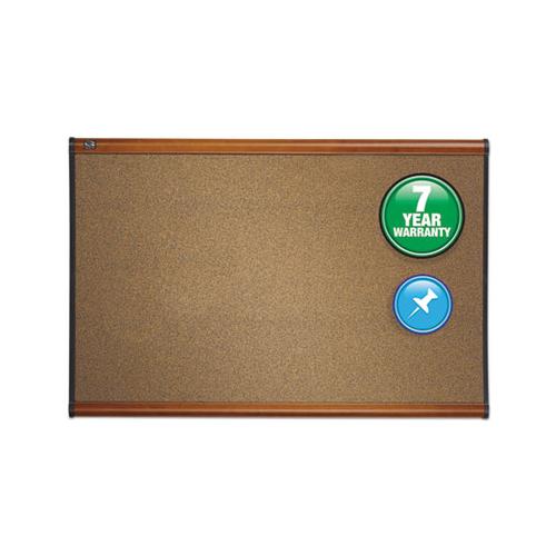 Prestige Bulletin Board, Brown Graphite-blend Surface, 72 X 48, Cherry Frame