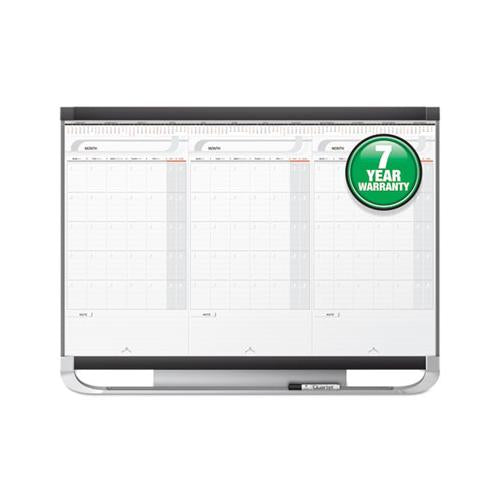 Prestige 2 Total Erase 3-month Calendar Board, 36 X 24, White, Graphite Frame