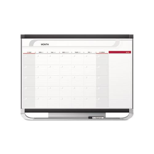 Prestige 2 Magnetic Total Erase Monthly Calendar, 36 X 24, Graphite Color Frame