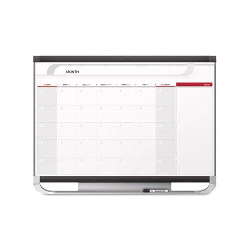 Prestige 2 Magnetic Total Erase Monthly Calendar, 48 X 36, Graphite Color Frame