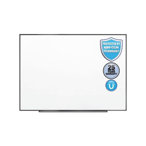 Fusion Nano-clean Magnetic Whiteboard, 96 X 48, Black Frame