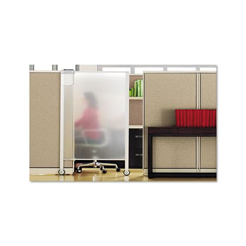Premium Workstation Privacy Screen, 38w X 64d, Translucent Clear-silver