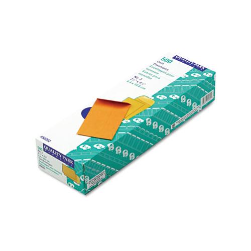 Kraft Coin And Small Parts Envelope, #3, Square Flap, Gummed Closure, 2.5 X 4.25, Brown Kraft, 500-box