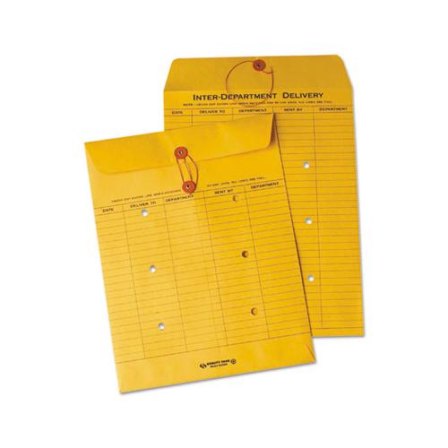 Brown Kraft String & Button Interoffice Envelope, #97, Two-sided Five-column Format, 10 X 13, Brown Kraft, 100-carton