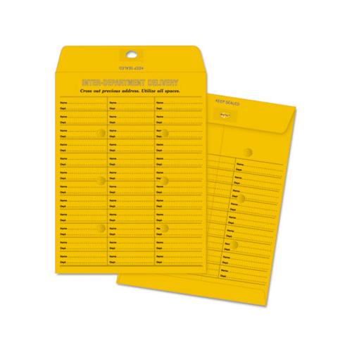 Brown Kraft Redi-tac Box-style Interoffice Envelope, #97, Two-sided Three-column Format, 10 X 13, Brown Kraft, 100-box