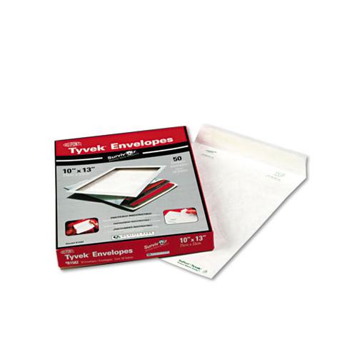 Catalog Mailers, Dupont Tyvek, #13 1-2, Cheese Blade Flap, Redi-strip Closure, 10 X 13, White, 50-box