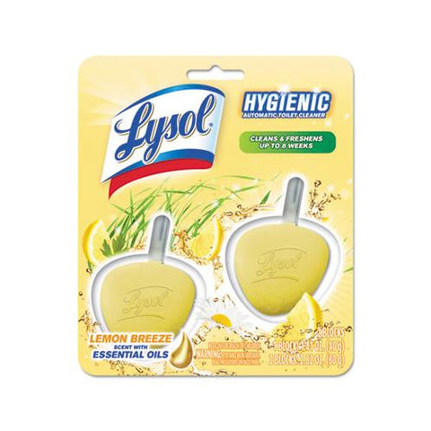 Hygienic Automatic Toilet Bowl Cleaner, Lemon Breeze, 2-pack