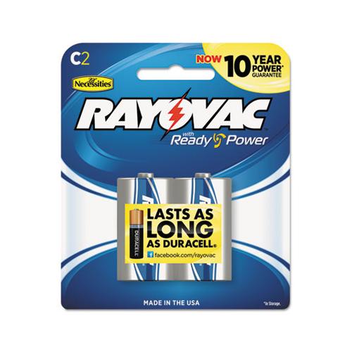High Energy Premium Alkaline C Batteries, 2-pack