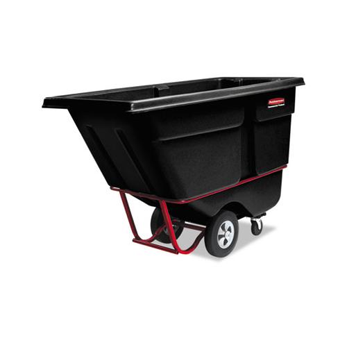 Commercial Rotomolded Tilt Truck, Rectangular, Plastic, 1,250 Lb Capacity, Black