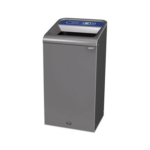 Configure Indoor Recycling Waste Receptacle, 23 Gal, Gray, Paper