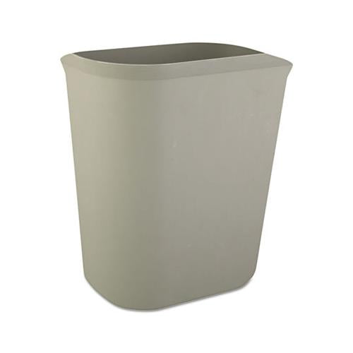 Fire-resistant Wastebasket, Rectangular, Fiberglass, 3.5 Gal, Gray