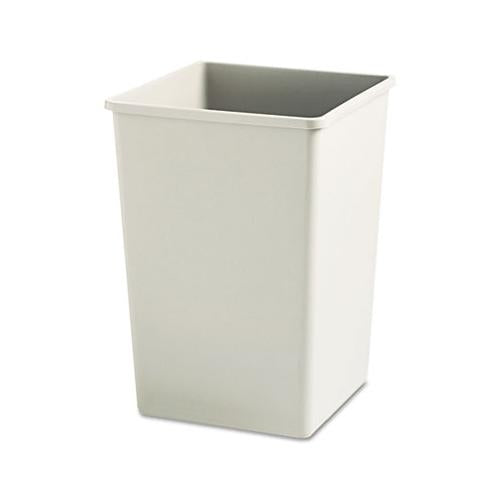 Plaza Waste Container Rigid Liner, Square, Plastic, 35 Gal, Beige