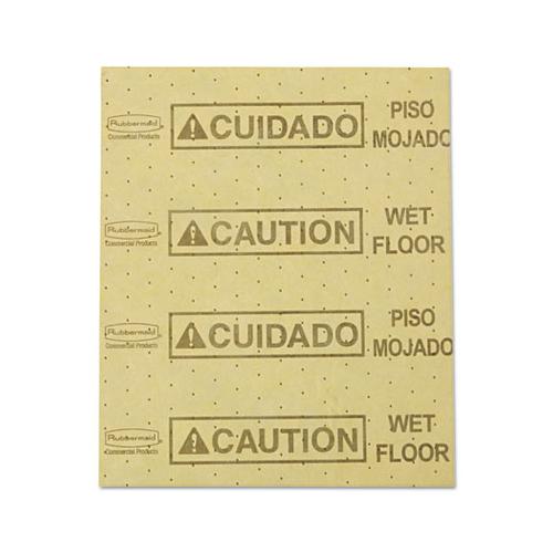 Over-the-spill Pad, "caution Wet Floor", Yellow, 16 1-2" X 20", 22 Sheets-pad
